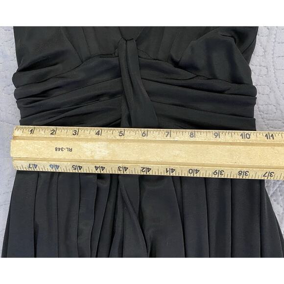 Vintage Diane Von Furstenberg Sz 4Stretch Black Ponte Blk Drape Empire Ptd Waist - Picture 13 of 14